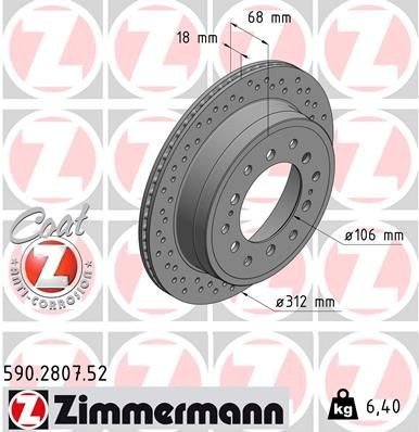 Bremseskive ZIMMERMANN 590.2807.52