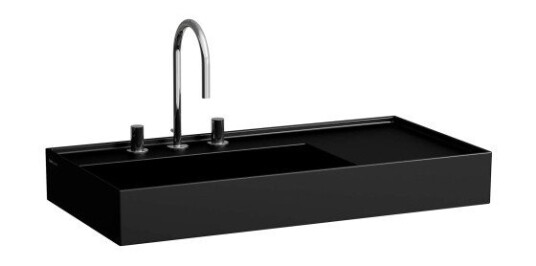 Kartell Laufen servant, 90x46 cm, venstre, matt sort
