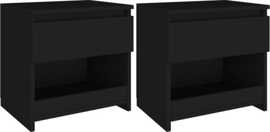 vidaXL Nattbord 2 stk svart 40x30x39 cm sponplate