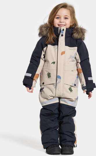 Didriksons Kids' Bjärven SE Coverall 2 Winter Ocean Multi Reflex 130