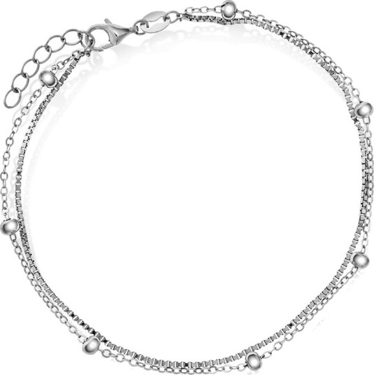 Pan Jewelry Ankelkjede i 925 rhodinert sølv 25 cm