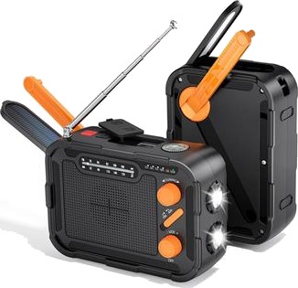 R-N31 Solar nødradio med håndsveiv og powerbank 5000mAh Svart R-N31 Solar nødradio med håndsveiv og powerbank 5000mAh Svart