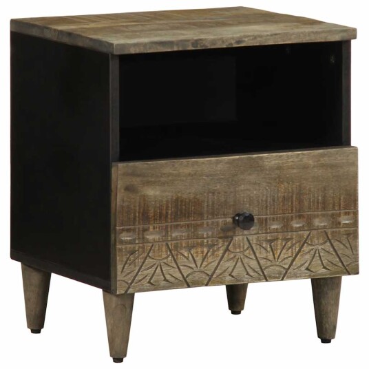 Nattbord lysegrå 40x33x46 cm heltre mango 8721158448910