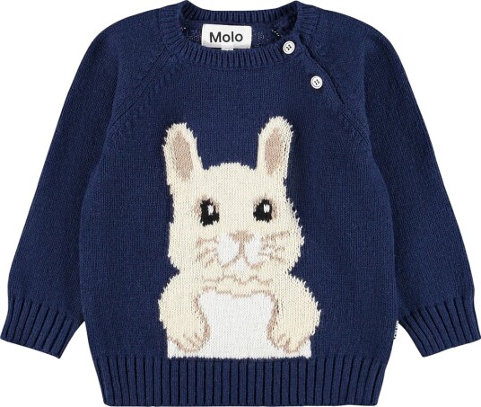 Molo Genser Strikk Velsign Bunny Infinity Molo 1½ år (86) Genser Beige Blå Marineblå