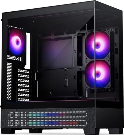Phanteks XT View Matrix Miditower Kabinett med LED Belysning Svart