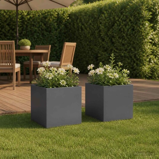 vidaXL Hageblomsterpotte 2 stk. Antrasitt 45 x 45 x 45 cm