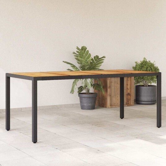 Hagebord med topp i akasietre svart 190x90x75 cm polyrotting Hagebord med topp i akasietre svart 190x90x75 cm polyrotting