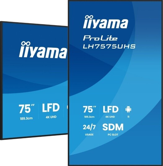 iiyama LH7575UHS-B2AG Digital Signage-skjerm 75" Svart