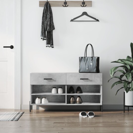 vidaXL Skobenk betonggr? 102x35x55 cm konstruert tre