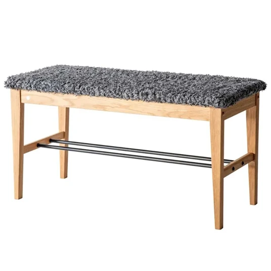 Oscarssons Möbel Cora Bench Oljet eik/safeskinn mørk grå