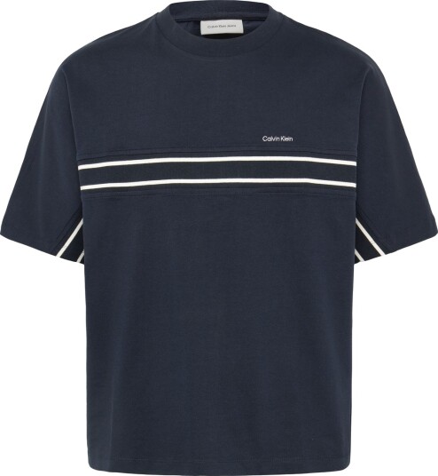 Calvin Klein Ss 16S Jersey Logo Jacquard Tee Navy M