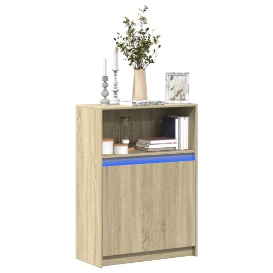 Skjenk med LED sonoma eik 72x34x100 cm konstruert tre