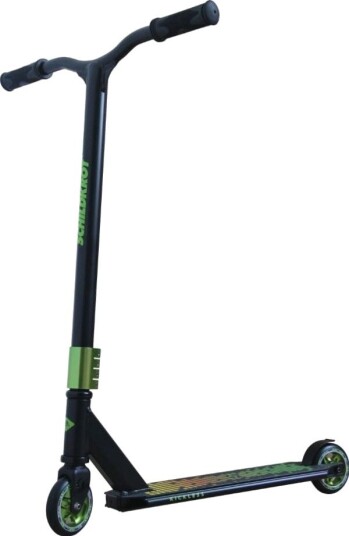 Schildkröt Stunt-Sparkesykkel Kickless Trehjuling Stort Aluminiumdekk (500 X 100 Mm), Robust Y-Styre (510432)