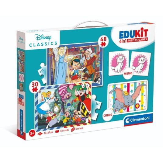 Clementoni Edukit Disney Puslespill 4 i 1 â 30 & 48 brikker Memo 6 klosser 3+Â Ã¥r