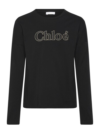 Chloé Black Long Sleeve Top Black 8 Y Chloé Black Long Sleeve Top Black 8 Y