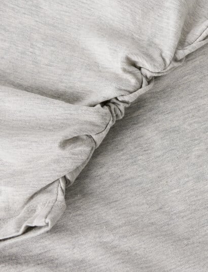 LMTD Nlfrebec Ls Rouched Short Top Grey 122-128 LMTD Nlfrebec Ls Rouched Short Top Grey 122-128