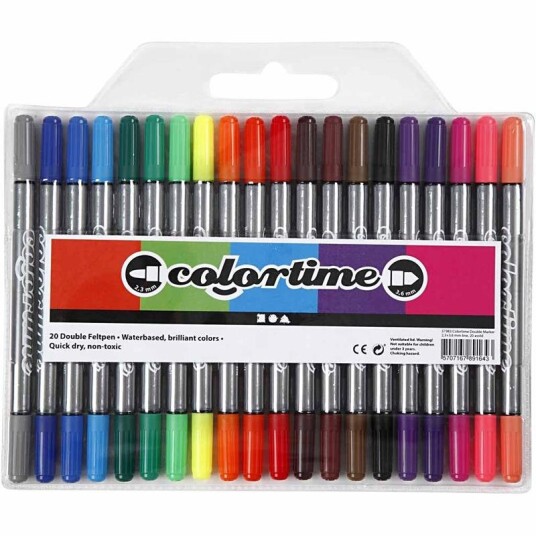 Creativ Company Colortime Double-sided pens Basic colors 20st. Creativ Company Colortime Double-sided pens Basic colors 20st.
