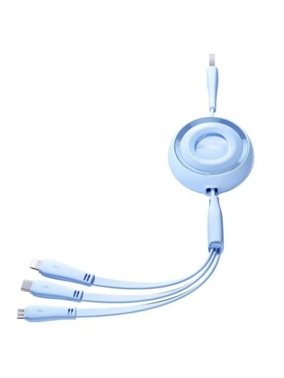 Joyroom S A40 Retractable 3 in 1 USB A / USB C / Lightning / Micro USB 1m Blue S A40_B