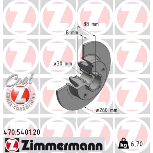 Bremseskive ZIMMERMANN 470.5401.20