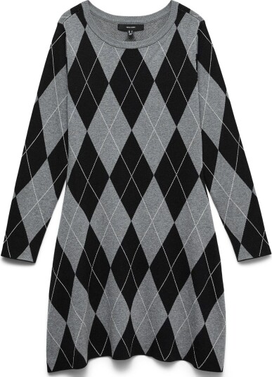 Vero Moda Vmsilje Ls Boatneck Skater Dress BLACK XL