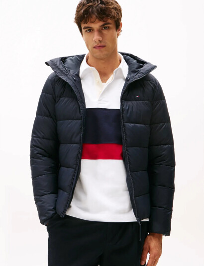 Tommy Hilfiger Mid Weight Hooded Jacket - Navy - S