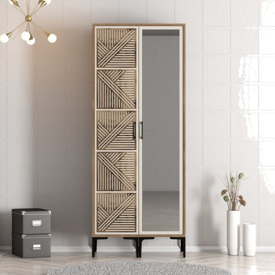 Kumsal Garderobe med Speil - Cream