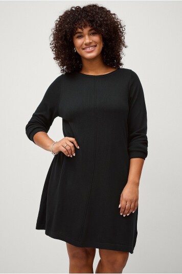 Zizzi Kjole mShape L/S Abk Dress Svart