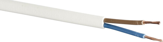 KABEL PL 2X0,75 HVIT 10M/RING