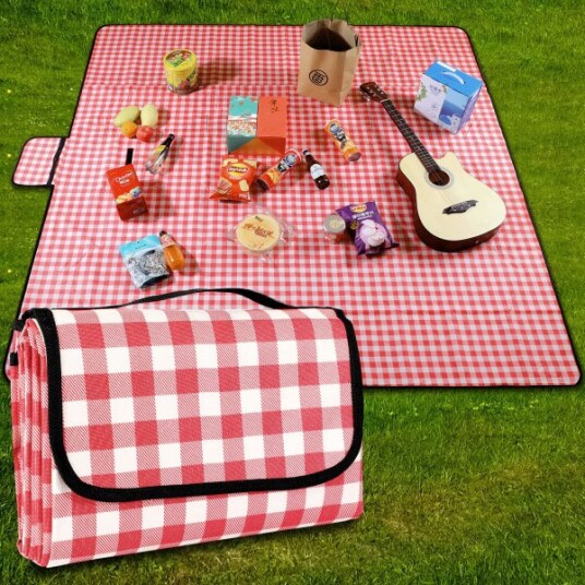 Vanntett piknikteppe Strandmatte 200×200cm Lettvekt