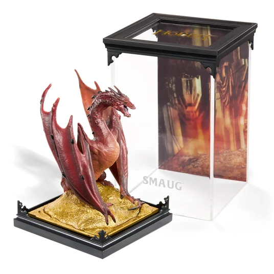 Noble Collection Smaug Diorama Bilbo Hobbiten Samlerfigur 1,9 cm PVC i Akrylboks