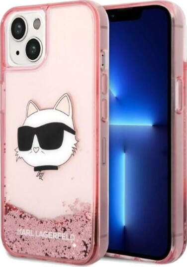 Karl Lagerfeld Glitter Choupette Head-etui for iPhone 14 Plus Rosa