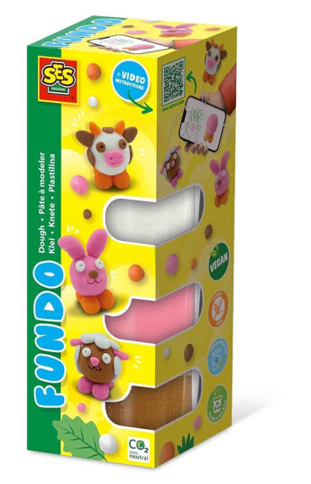 SES Creative Dough FunDo Farm animals 3x90gr 1x40gr S00811
