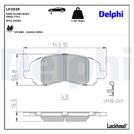Bremseklosser DELPHI LP2038