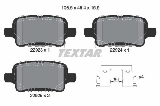 Bremseklosser TEXTAR 2292301 Bremseklosser TEXTAR 2292301