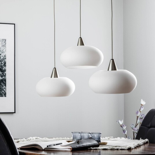 Lucande Sharvil hengelampe, tre lyskilder, glass Lucande Sharvil hengelampe, tre lyskilder, glass