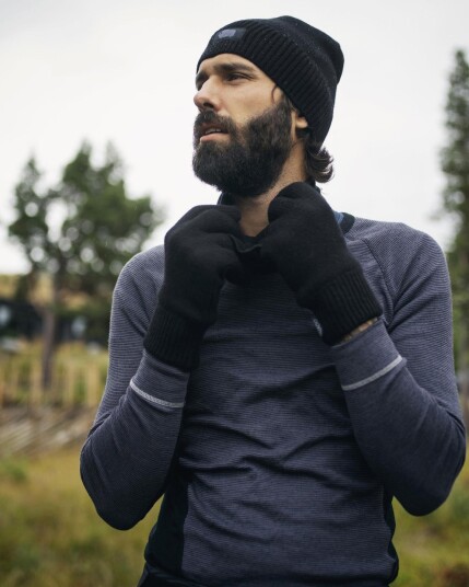 Dovre Women Pannebånd med mønster 100% merino ull grå Dovre Women Pannebånd med mønster 100% merino ull grå