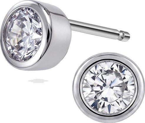 Pan Jewelry Øredobber i 925 sølv med zirkonia 4 mm