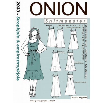 ONION Mønstermal 2033 Stroppkjole og empirekjole Str XS XL ONION Mønstermal 2033 Stroppkjole og empirekjole Str XS XL