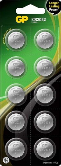 GP Lithium Coin Cell CR2032 10-pk