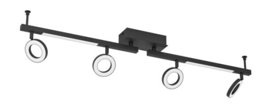 Eglo Cardillio 2 Overflateegnet 4 Ampuller Led 3000 K 1600 Lm Sort
