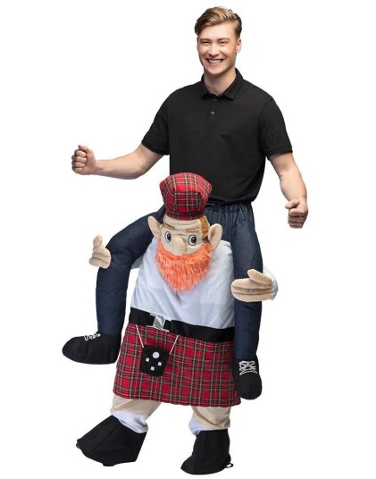 Funny Scotsman Skotsk Mann Piggyback Rideon Kostyme Onesize Funny Scotsman Skotsk Mann Piggyback Rideon Kostyme Onesize