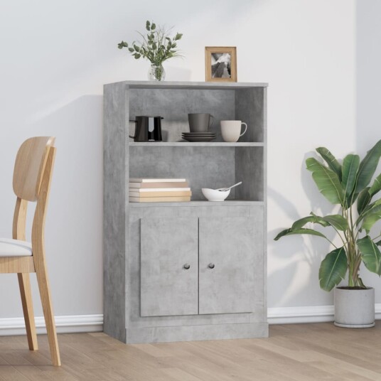 vidaXL Highboard betonggrå 60x35,5x103,5 cm konstruert tre vidaXL Highboard betonggrå 60x35,5x103,5 cm konstruert tre