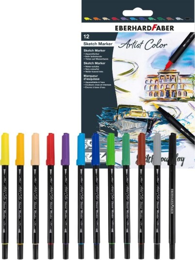 Eberhard Faber Artist Color dobbeltsidige fargetusjer 12 vannfarger