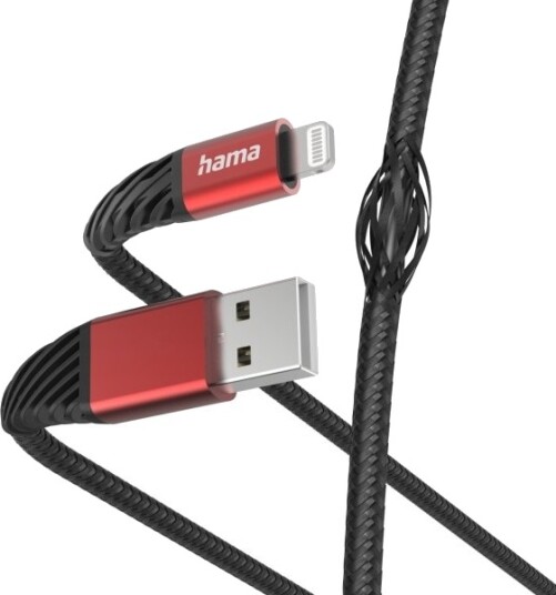 Hama Extreme 1,5 M Lightning Usb A Hankjønn Hankjønn Svart Rød