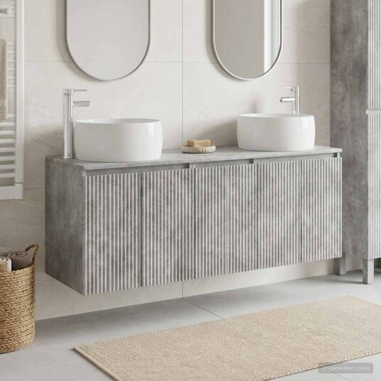 vidaXL Baderomsskapsett 3 stk. BetonggrÄ 49,5 x 44,5 x 66 cm vidaXL Baderomsskapsett 3 stk. BetonggrÄ 49,5 x 44,5 x 66 cm