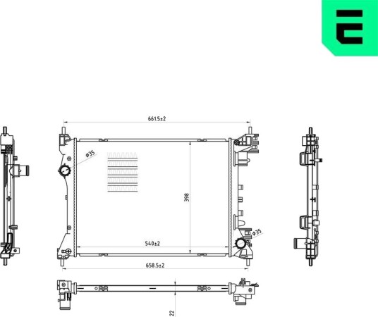 ERA 673432 Radiator motorkjøling