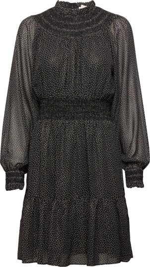 Michael Kors Dots Smocked Mini Dr Black XXS