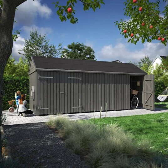 Utebod PLUS Classic Multi Hagehus 3 Moduler Enkel/Dobbeldør Lukket 14,5m2 Utebod PLUS Classic Multi Hagehus 3 Moduler Enkel/Dobbeldør Lukket 14,5m2