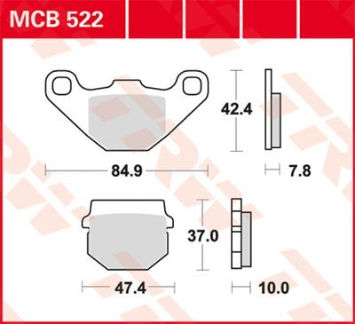 Bremseklosser TRW MCB522 Bremseklosser TRW MCB522