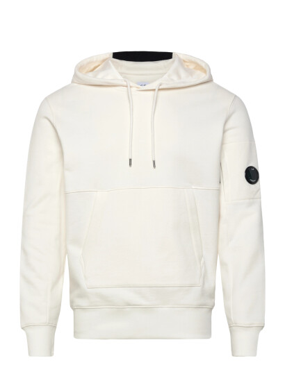 C.P. Company Diagonal Raised Fleece Hooded Sweatshirt Cream L